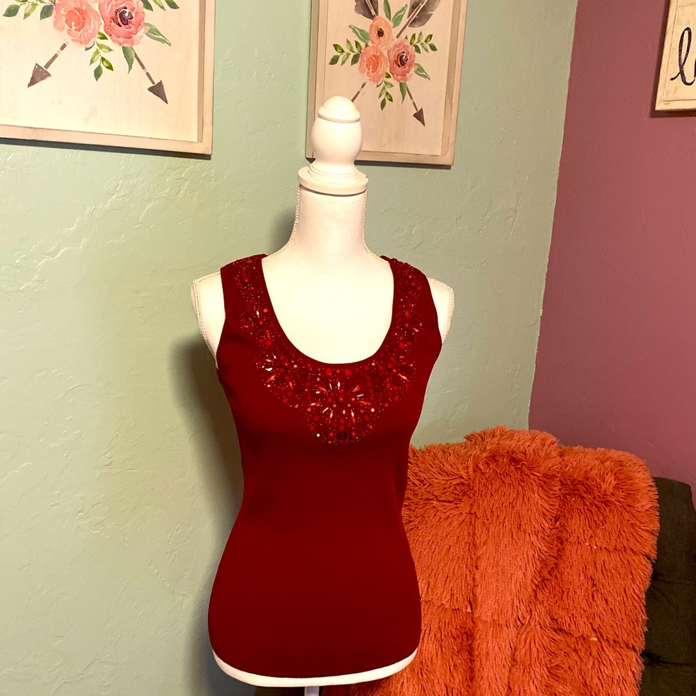 Ruby Rd. Embellished Tank Top